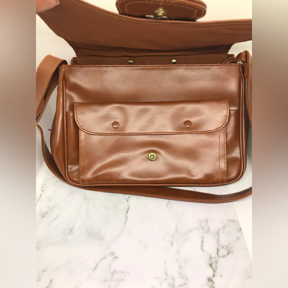 Vintage Brown Leather Shoulder Bag Purse - Picture 3 of 16